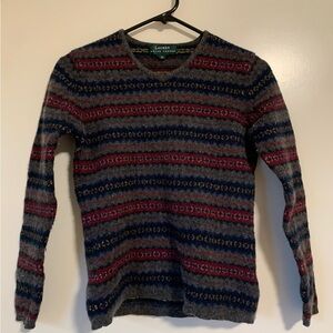 Ralph Lauren Men's Striped Sweater - Gray and Red